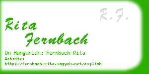 rita fernbach business card